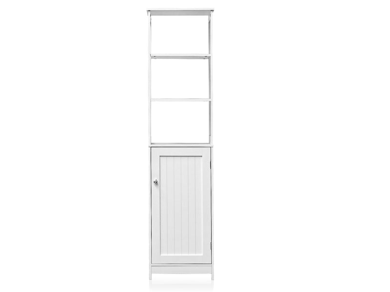 Bathroom Tower Cabinet with Open Shelves - White