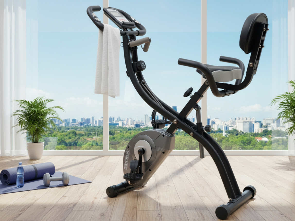 X-Bike Folding Recumbent Exercise Bike With Rope