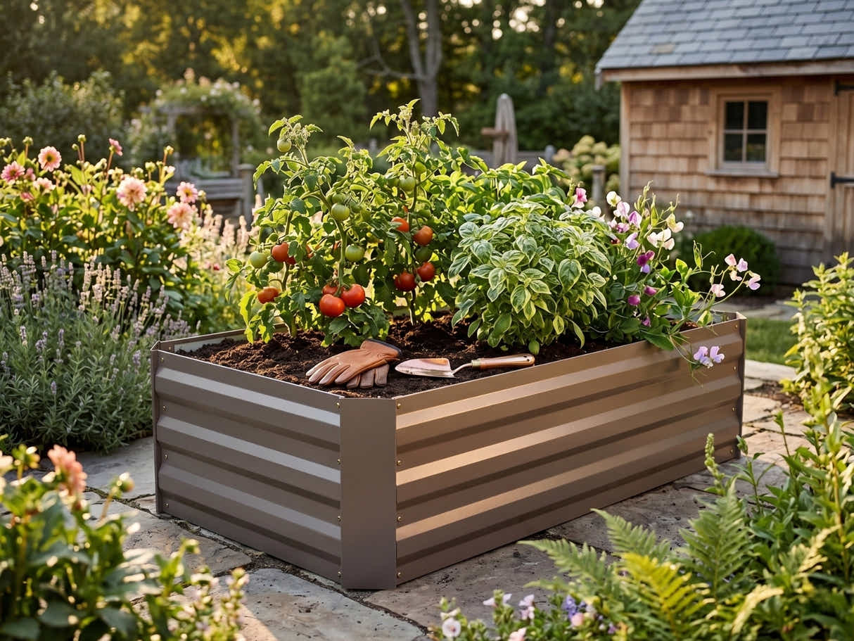 Galvanized Steel Garden Bed 120x60x30 cm