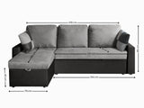 Salem Pull Out Sofa Bed with Storage - Grey