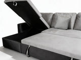 Salem Pull Out Sofa Bed with Storage - Grey