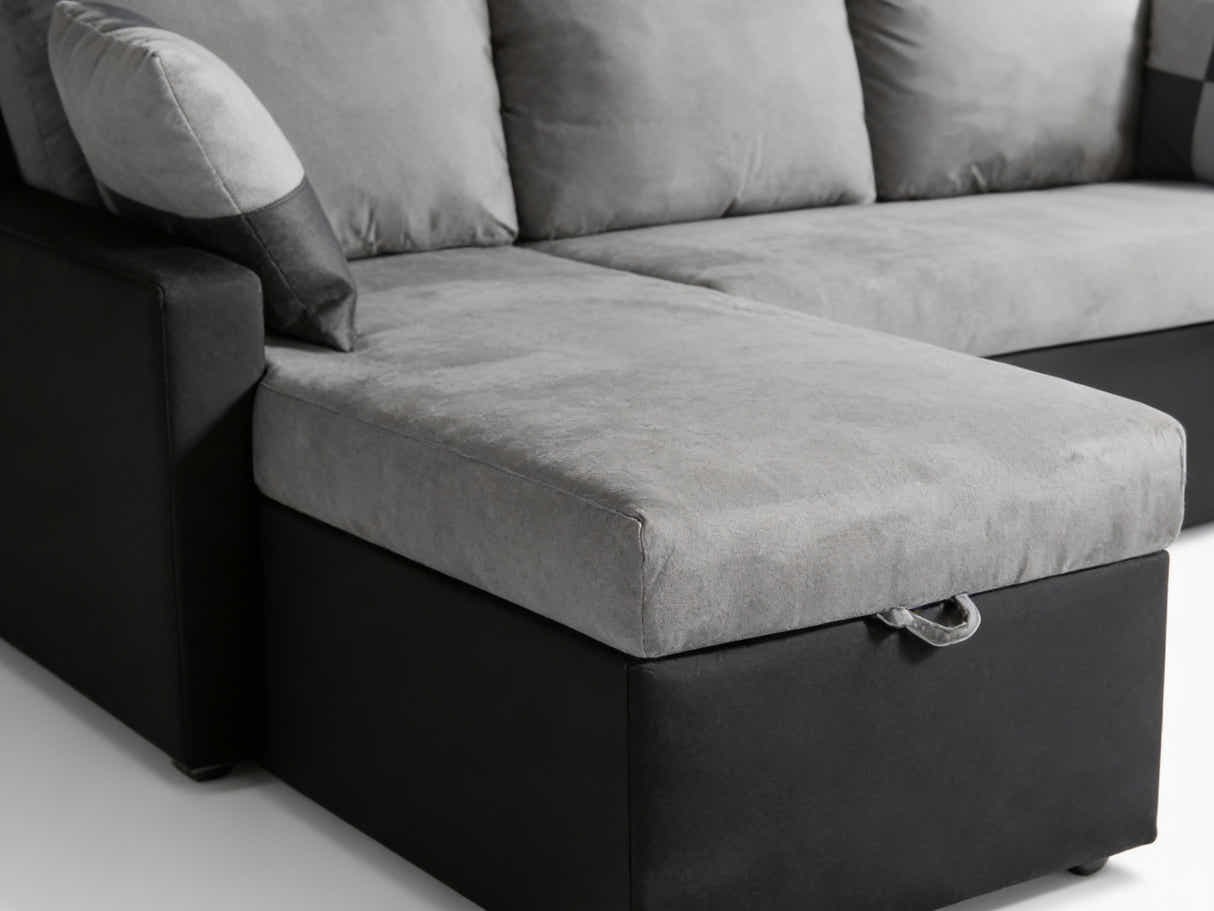 Salem Pull Out Sofa Bed with Storage - Grey