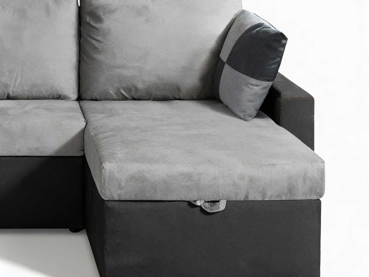 Salem Pull Out Sofa Bed with Storage - Grey