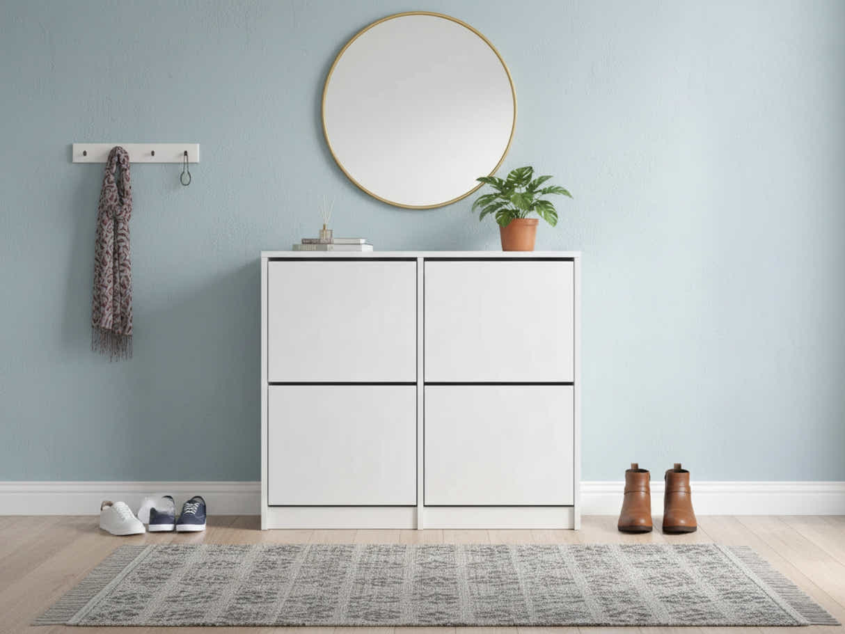 Enkel 4-Drawer Shoe Rack - White