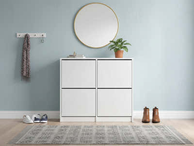 Enkel 4-Drawer Shoe Rack - White