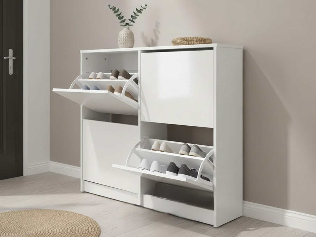 Enkel 4-Drawer Shoe Rack - White