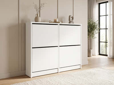Enkel 4-Drawer Shoe Rack - White
