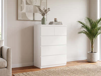 Tiko 5-Drawer Tallboy - White