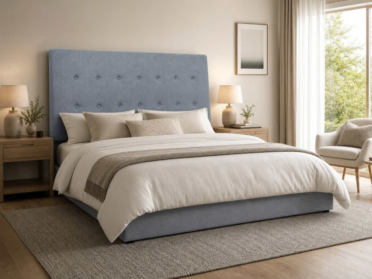 Freddy Linen Headboard Bluish Grey - Super King