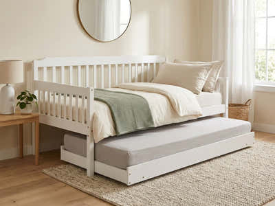 Karlan Daybed with Trundle - White