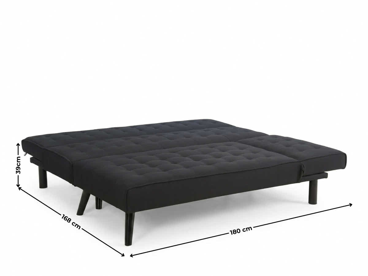 Boston Sofa Bed Chaise - Black