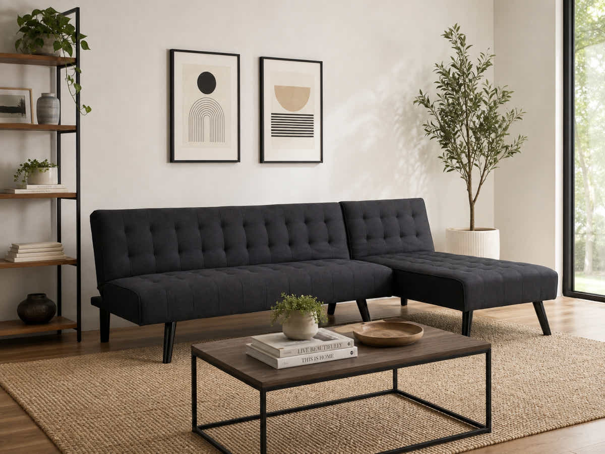 Boston Sofa Bed Chaise - Black