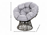 Rattan Swivel Chair - Grey