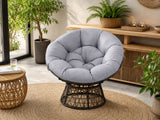 Rattan Swivel Chair - Grey
