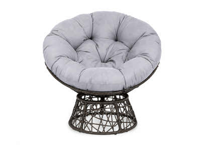 Rattan Swivel Chair - Grey