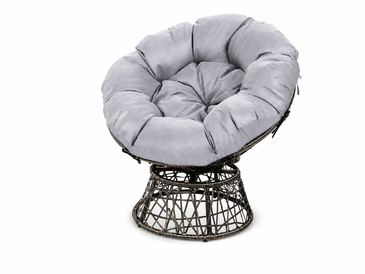 Rattan Swivel Chair - Grey