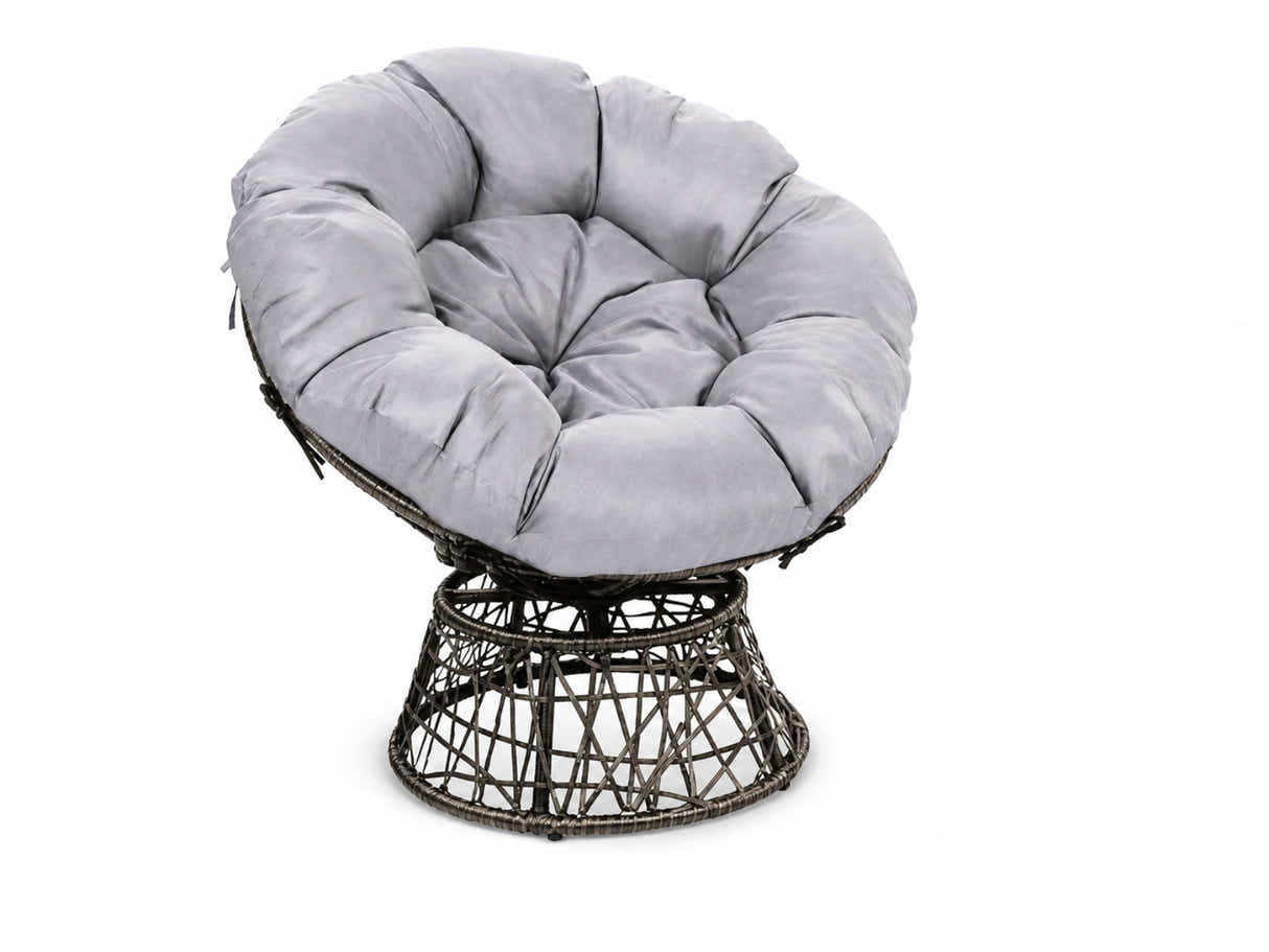Rattan Swivel Chair - Grey