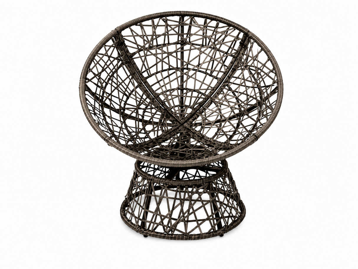Rattan Swivel Chair - Grey