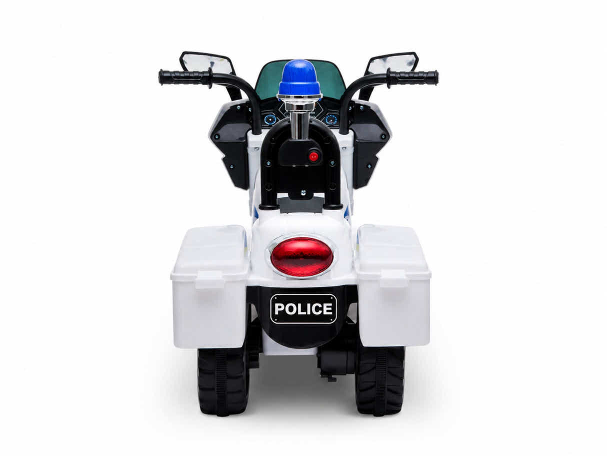 Kids Ride On Police Motorbike - White