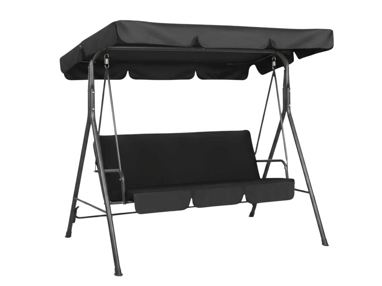 Swing Chair with Canopy - Black