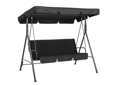 Swing Chair with Canopy - Black