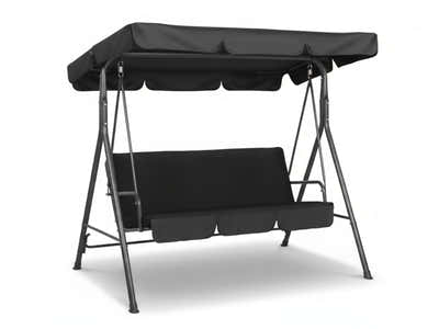 Swing Chair with Canopy - Black