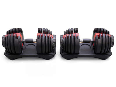 Adjustable Dumbbell Set Black & Red- 24 kg (Set of 2)