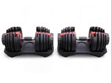Adjustable Dumbbell Set Black & Red- 24 kg (Set of 2)