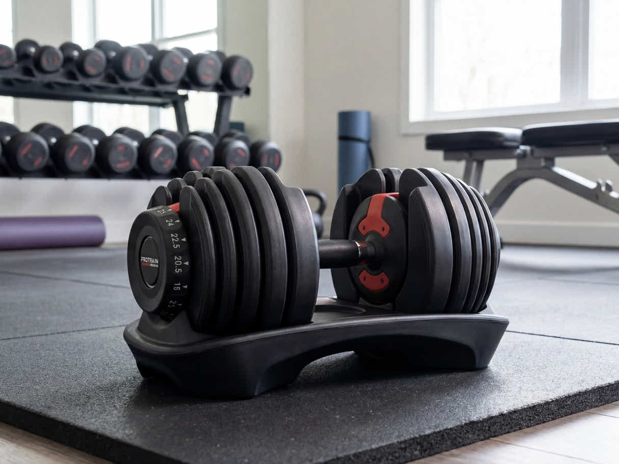 Adjustable Dumbbell Set Black & Red- 24 kg (Set of 2)