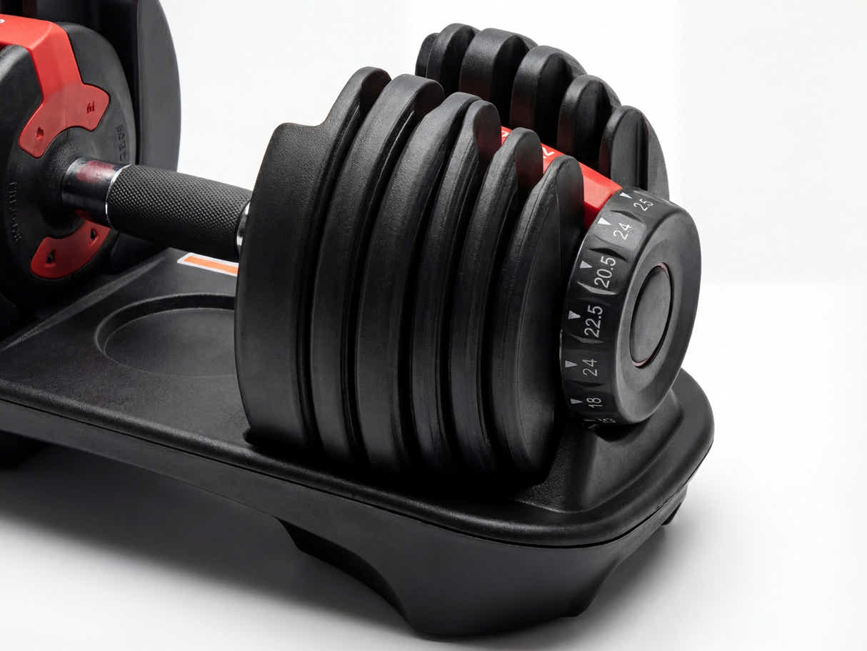 Adjustable Dumbbell Set Black & Red- 24 kg (Set of 2)