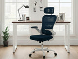 Etan Computer Desk 140 & Molina Mesh Task Chair White+Blue (Combo)