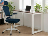 Etan Computer Desk 140 & Molina Mesh Task Chair White+Blue (Combo)