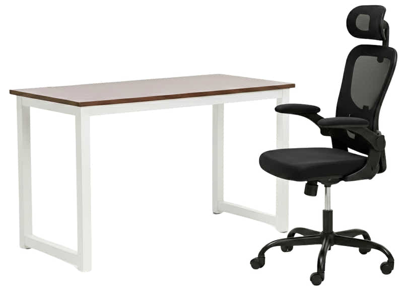 Etan Computer Desk 140 & Molina Mesh Task Chair Black+Black (Combo)