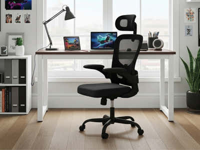 Etan Computer Desk 140 & Molina Mesh Task Chair Black+Black (Combo)