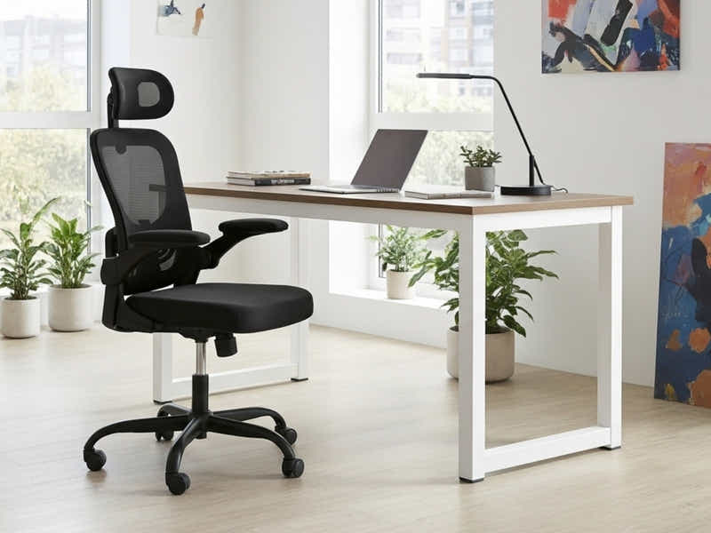 Etan Computer Desk 140 & Molina Mesh Task Chair Black+Black (Combo)