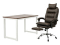 Etan Computer Desk 160 & New Markus Office Chair with Footrest PU Coffee