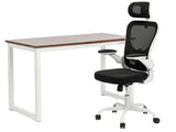 Etan Computer Desk 160 & Molina Mesh Task Chair White+Black