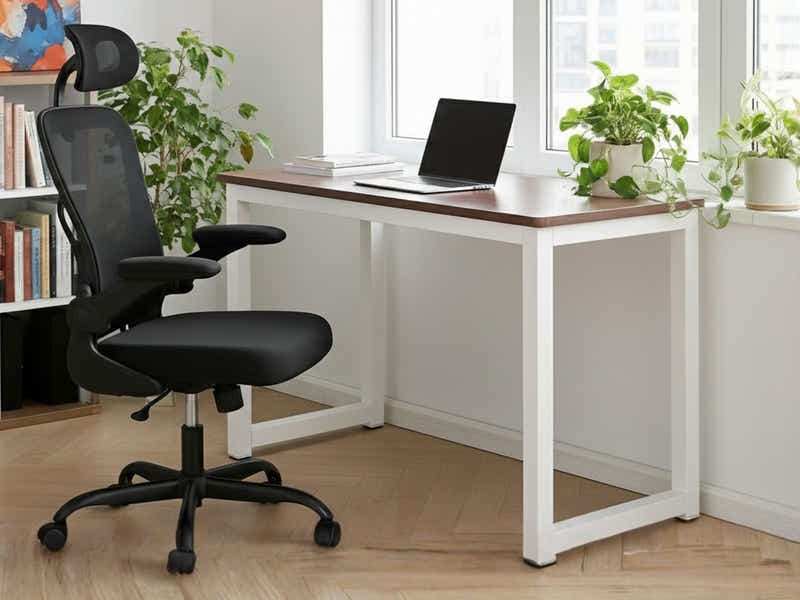 Etan Computer Desk 160 & Molina Mesh Task Chair Black+Black (Combo)