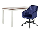 Etan Computer Desk 160 & Lilac Office Chair Velvet Blue
