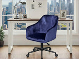 Etan Computer Desk 160 & Lilac Office Chair Velvet Blue
