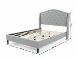 Lizina Bed Frame Light Grey - Double