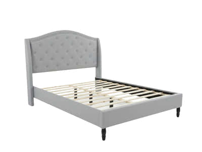 Lizina Bed Frame Light Grey - Double