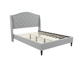 Lizina Bed Frame Light Grey - Double