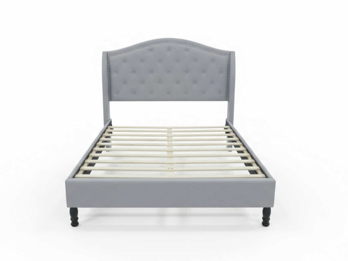 Lizina Bed Frame Light Grey - Double