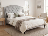 Lizina Bed Frame Light Grey - Double