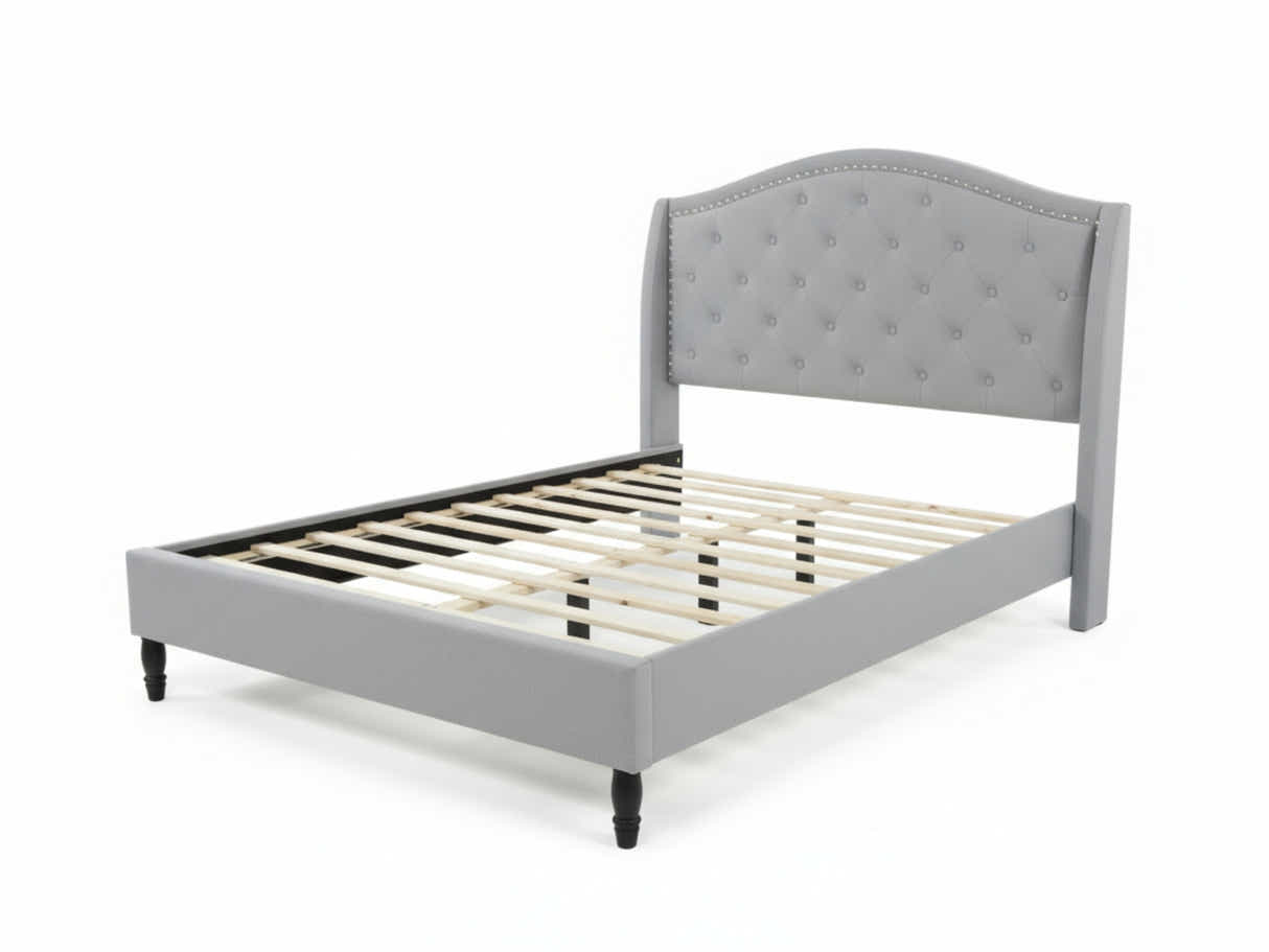 Lizina Bed Frame Light Grey - Double