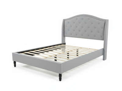 Lizina Bed Frame Light Grey - Double