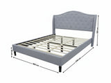 Lizina King Bedframe - Light Grey