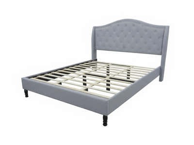 Lizina King Bedframe - Light Grey