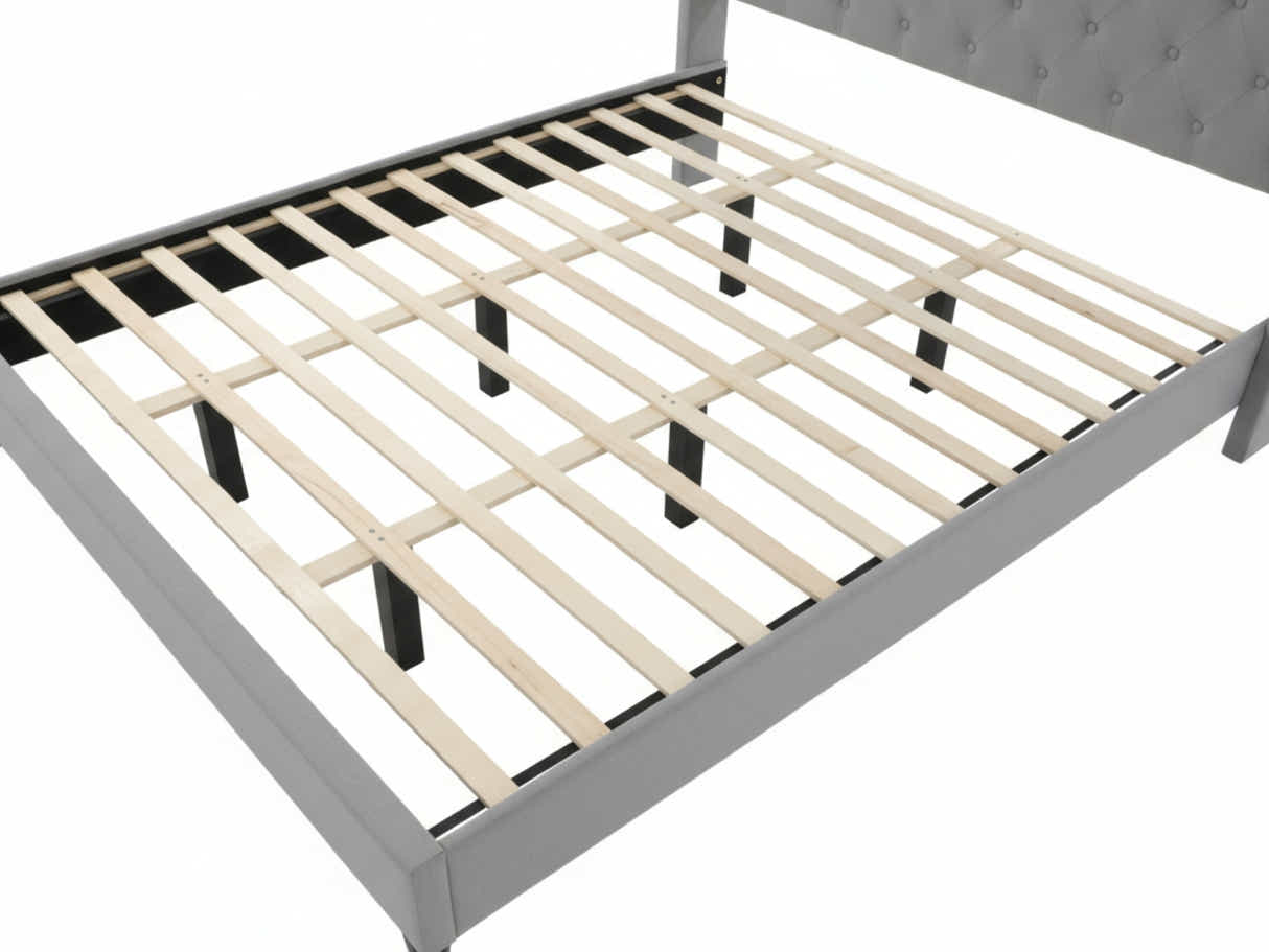 Lizina King Bedframe - Light Grey